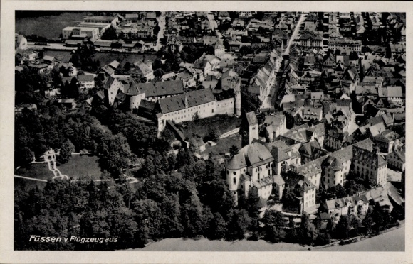 Ak Füssen im Allgäu, Fliegeraufnahme