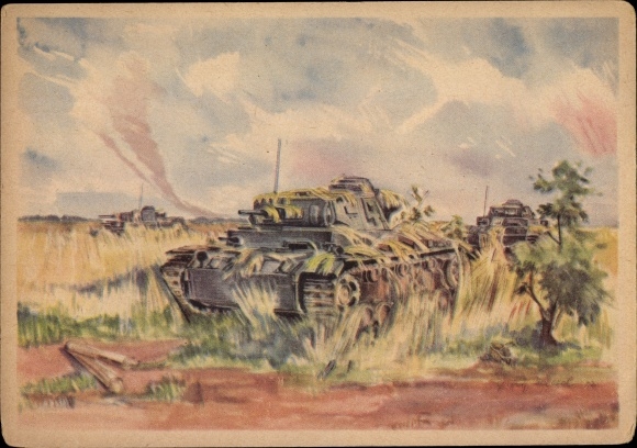 Artist PC Hensel, camouflaged tanks, Wehrmacht