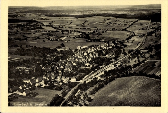 Postcard Grombach Bad Rappenau in Kraichgau Baden, aerial photograph