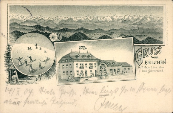 Chromo-Litho Aitern in the Black Forest, Badischer Belchen, Belchenhotel