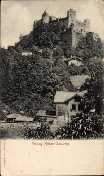 Ak Salzburg in Österreich, Festung Hohen- Landschaft, Häuser, Bäume