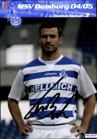 Autogrammkarte Fußballer Thomas Baelum, MSV Duisburg, Autogramm