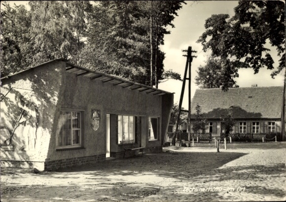Postcard Zechlinerhütte town of Rheinsberg, street, house