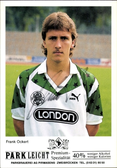 Autograph card footballer Franz Ockert, FC 08 Homburg, autograph