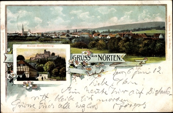 lito Nörten Hardenberg w Dolnej Saksonii, widok ogólny, ruiny Hardenberg