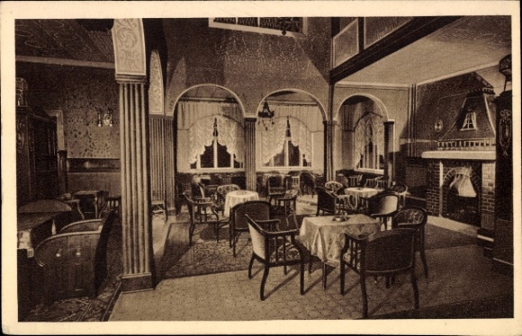 Postcard Oberhof in the Thuringian Forest, Heinrich Lorenz Foundation, Reception Hall