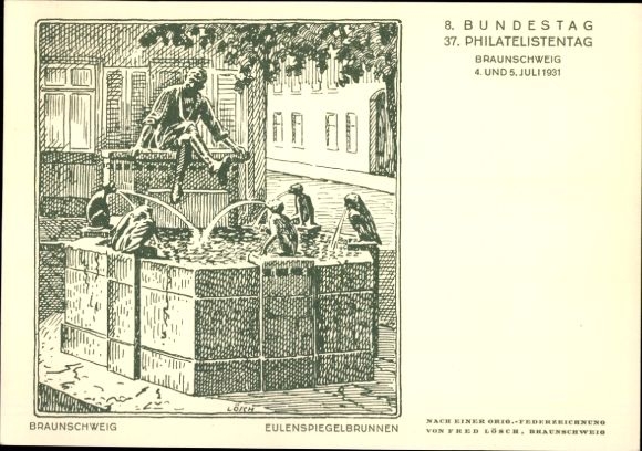 Postwaardestuk Ak GS DR PP 106 C8 02, 37e Filatelistendag Braunschweig 1931