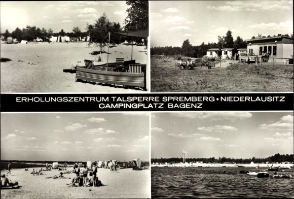 Postcard Bagenz Neuhausen on the Spree Niederlausitz, camping dam Spremberg, recreation center