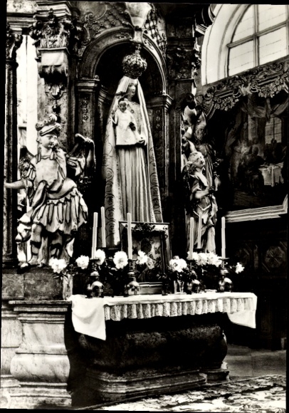 Postcard Neuzelle in Brandenburg, Catholic Church, Mary Altar