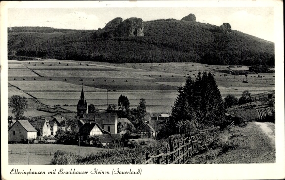 Ak Elleringhausen Olsberg im Sauerland, Teilansicht, Bruchhauser Steine