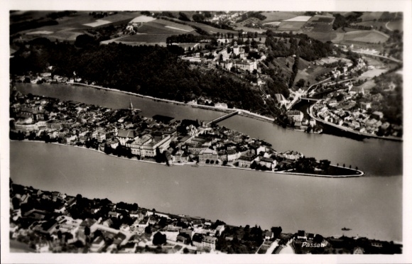 Ak Passau in Niederbayern, Fliegeraufnahme