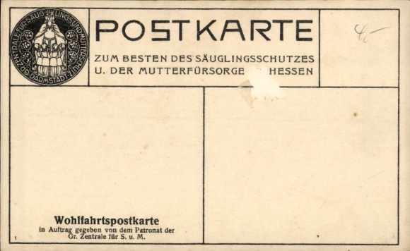 Postcard Grand Duke Ernst Ludwig of Hesse Darmstadt, Infant Protection, Mother Care