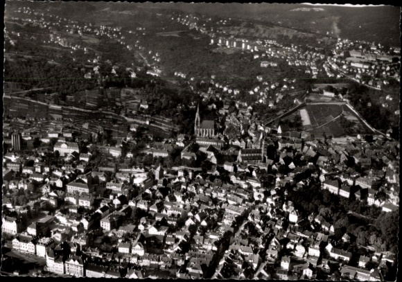 Ak Esslingen am Neckar, Luftaufnahme von Esslingen, Stadtansicht, Neckar