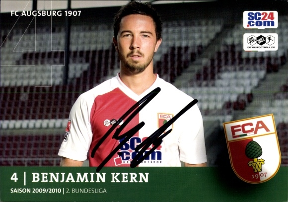 Autogrammkarte Fußballer Benjamin Kern, FC Augsburg, Autogramm