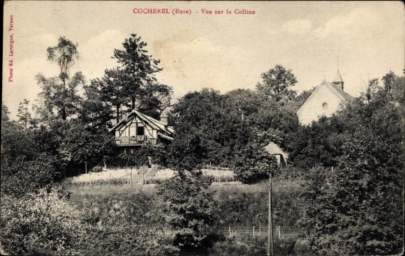 Postcard Cocherel Eure, Hill View