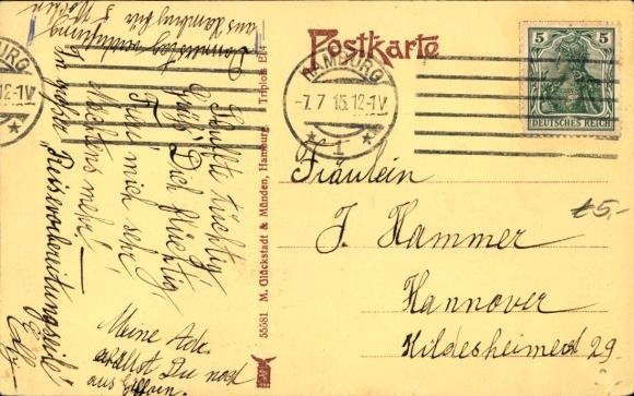 Postcard Hamburg Mitte Neustadt, Neuer Jungfernstieg, Hotel Vier Jahreszeiten