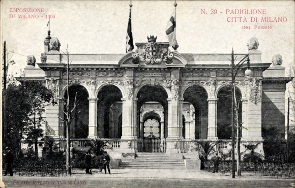 PC Milano Milan Lombardia, Esposizione 1906, Padiglione Citta di Milanoi