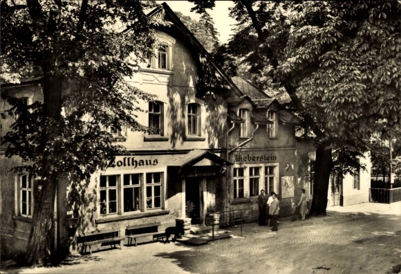 Ak Bieberstein Reinsberg in Sachsen, Zollhaus, Theberstein, Gästehaus,  Architektur, Bäume