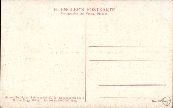 Postcard Malter Dippoldiswalde in the Eastern Ore Mountains, dam, barrier wall, lake party