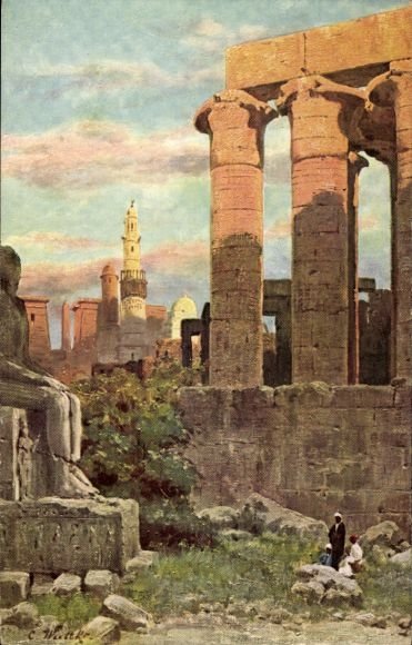 KP artysty Wuttke, Carl, Luksor, Egipt, Świątynia Amenhotepa III