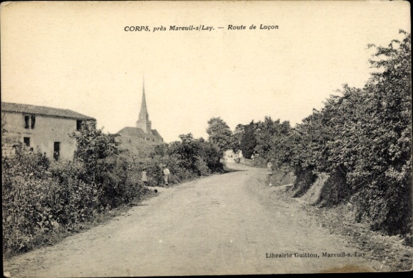 Postcard Corps Vendée, Route de Lucon