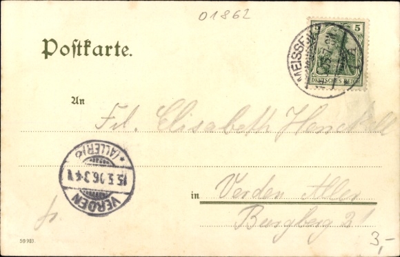 Artist Chromo-Litho Kley, Heinrich, Meissen in Saxony, Albrechtsburg