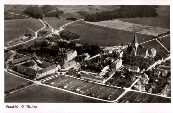 Postcard Sankt Ottilien Eresing in Upper Bavaria, Archabbey of Sankt Ottilien, aerial photograph