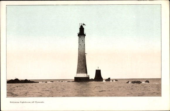 Postcard Plymouth South West England, Eddystone Lighthouse