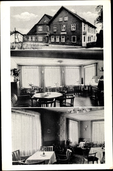 Postcard Hademarschen in Holstein, Hadenfeldt&#39;s restaurant, interior