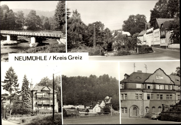 Ak Neumühle an der Elster Greiz in Thüringen, Teilansichten