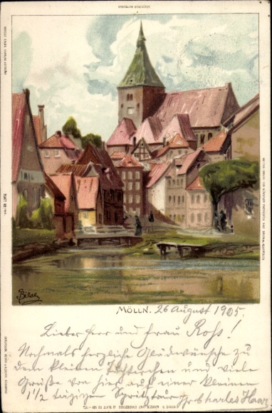 Artist Chromo-Litho Bilse, Mölln in Schleswig Holstein, church