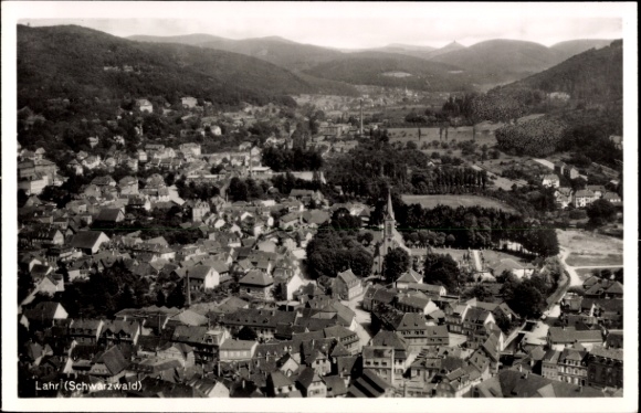 Ak Lahr in Baden Schwarzwald, Fliegeraufnahme
