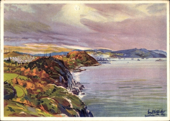 Artist PC Vollbehr, E., Trondhjem Trondheim Norway, Northern Front, Landscape