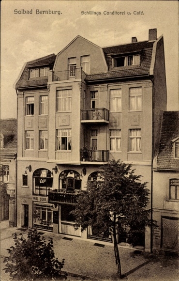 PC Bernburg an der Saale, Solbad Schillings confectionery and café, architecture