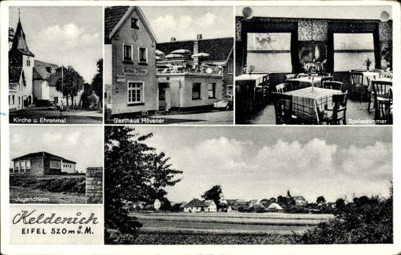 PC Keldenich Kall in the Eifel, church, Hövener inn, dining room, youth home