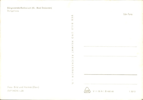 Postcard Börgerende Rethwisch on the Baltic Sea, bungalows