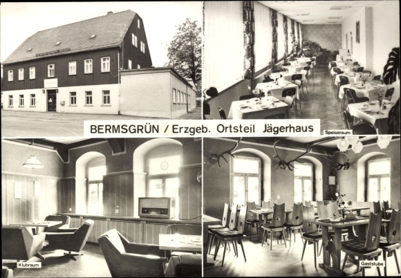 Postcard Jägerhaus Bermsgrün Schwarzenberg in the Ore Mountains, holiday home VEB Margarinewerk KM-Stadt