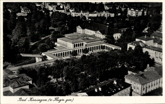 Postcard Bad Kissingen Lower Franconia Bavaria, aerial photograph