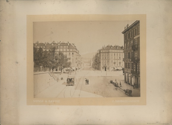Photo Genève Geneva Switzerland, around 1880, Rue du Mont Blanc, Atelier F. Charnaux
