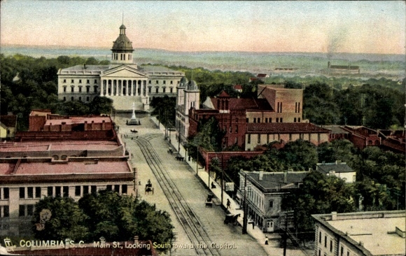 Ak Columbia Zuid-Carolina, VS, Main Street, Capitol