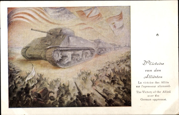 Künstler Ak Der Sieg der Alliierten, Panzer, Siegesparade
