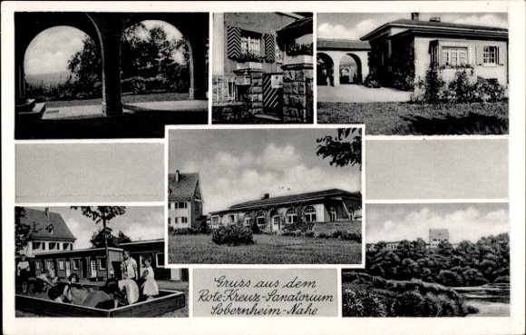 Ak Bad Sobernheim an der Nahe, Gruss aus dem Rote Kreuz-Sanatorium, mehrere Gebäude, Landschaft