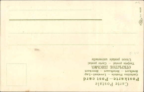 Chromo-Litho Souhaits sinceres, Mondgesicht