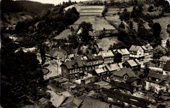KP Katzhütte w Schwarzatal, widok z Scheffelfelsen