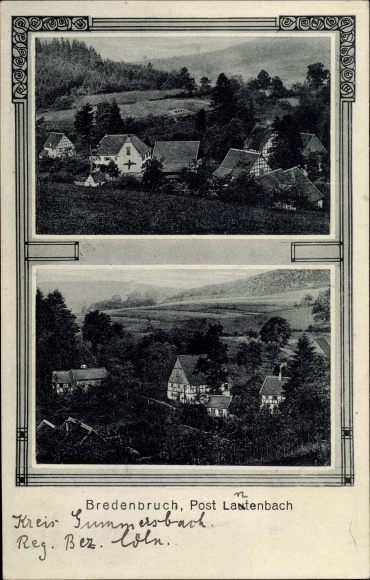 Postcard Bredenbruch Gummersbach in the Oberberg district, town views