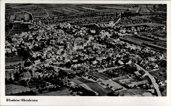 Ak Flonheim Rijnland-Palts, luchtfoto van de stad