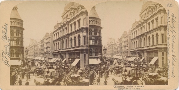 Stereo Photo London England, Cheapside, Street Scene