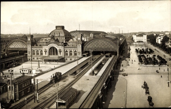 Postcard Dresden Altstadt, Hauptbahnhof