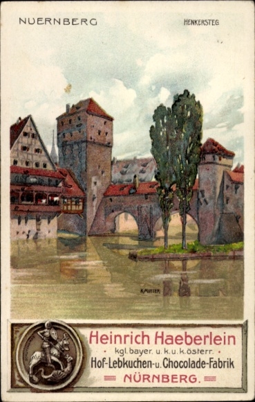 Artist Chromo-Litho Mutter, Nuremberg in Middle Franconia Bavaria, Henkerstieg