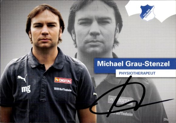Autogrammkarte Phsiotherapeut Michael Grau Stenzel, TSG 1899 Hoffenheim, Autogramm
